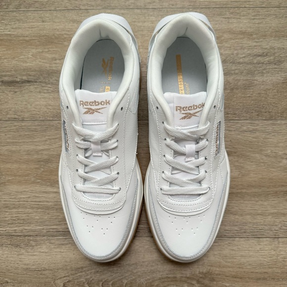 🆕 REEBOK Tech G Geo White Gold Gum Leather Sneakers - Picture 5 of 9